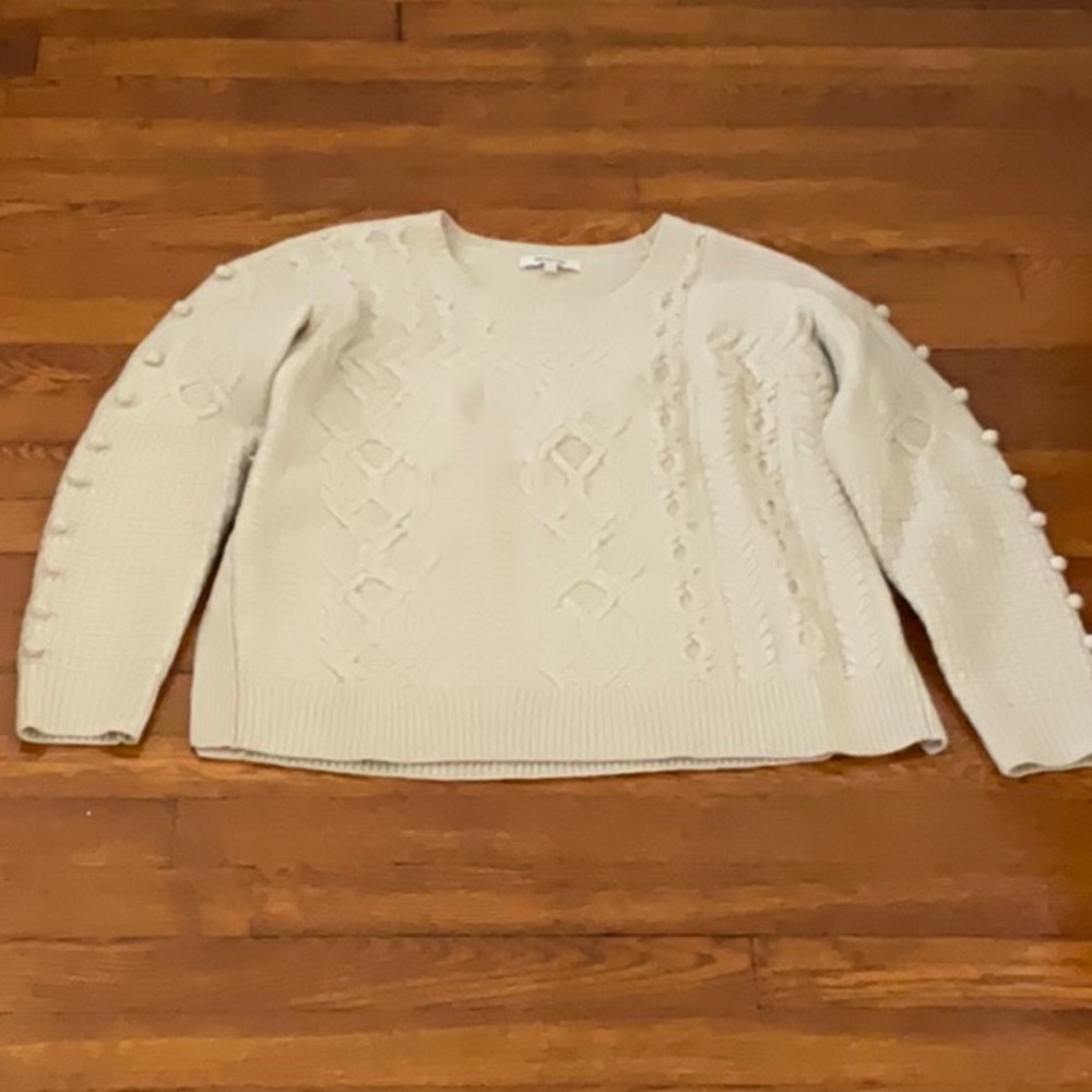 Madewell cable knit bobble sleeve sweater